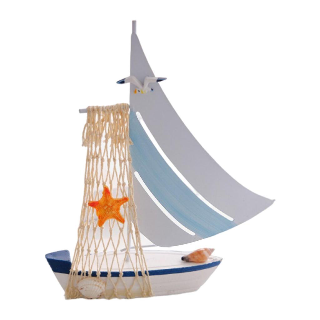 Sailboat Model Ornament Nautical Theme Gift Decorative Collectible Home Decor