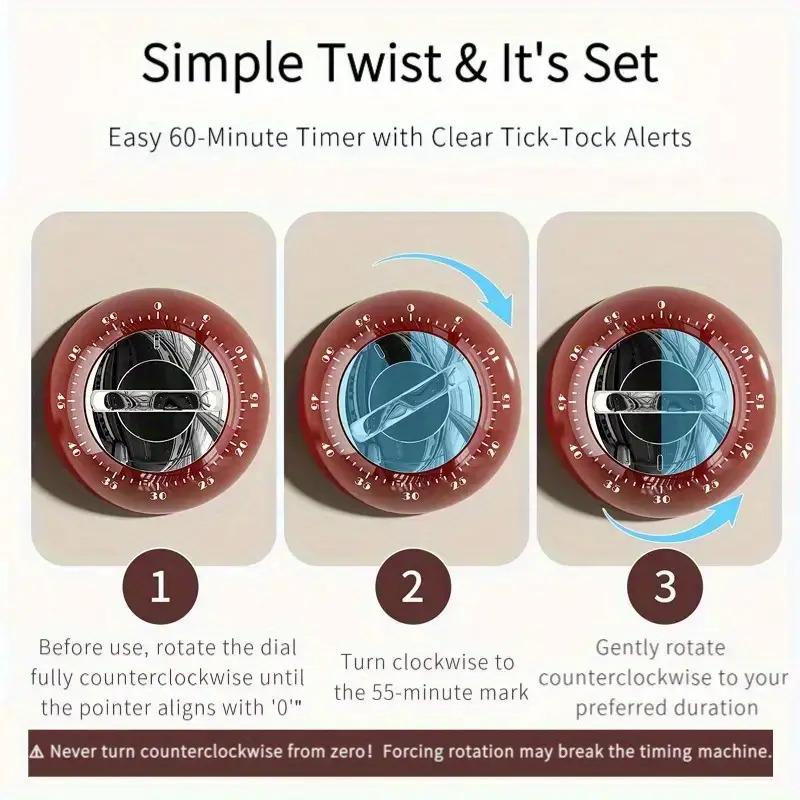 Kitchen Suction Timer,It Can Be Adsorbed Anywhere,Accurate Countdown,No Need for Batteries, A Great Helper for Kitchen Cooking