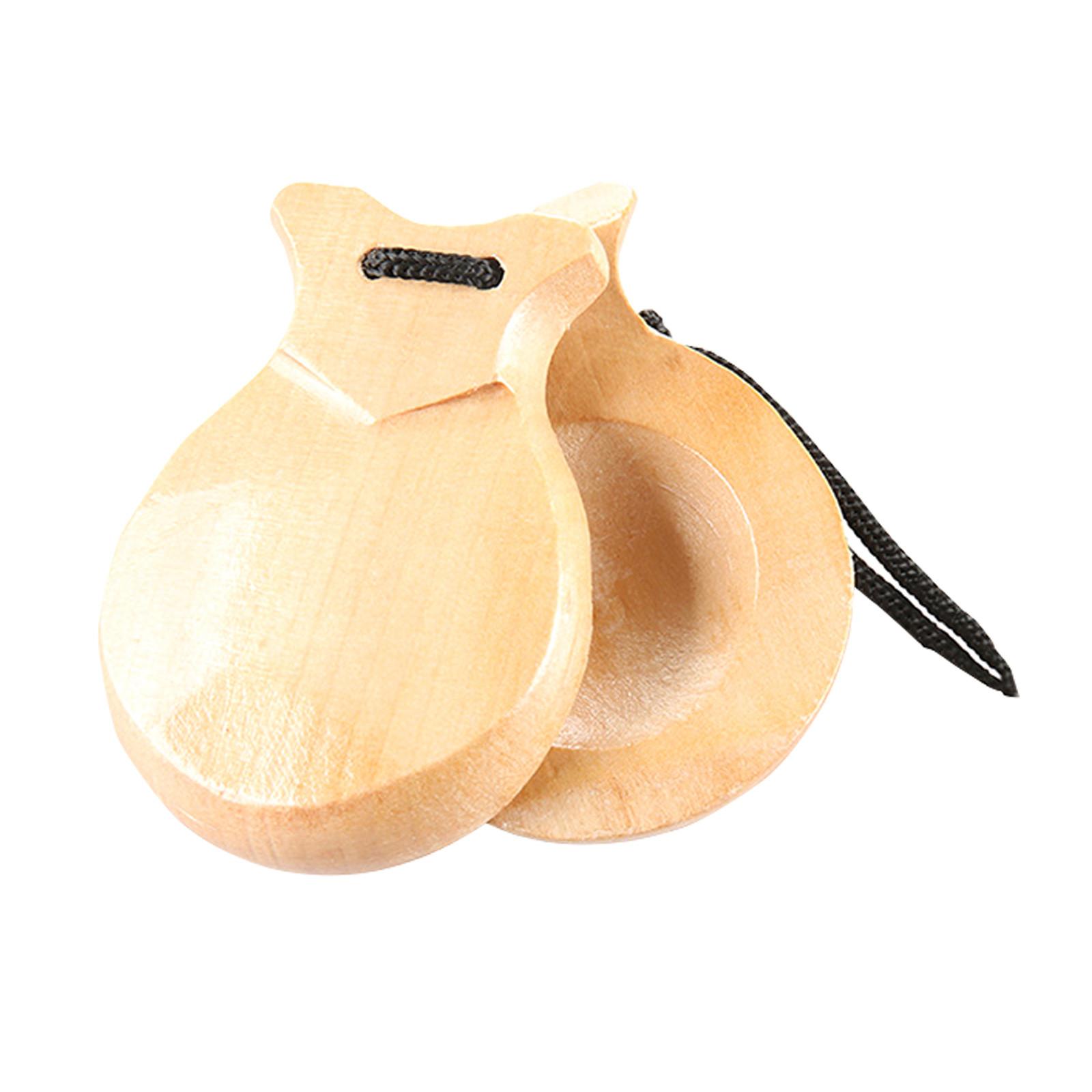 

Набор из 2 испанских кастаньет, кастаньет для фламенко со струнами, традиционные деревянные ручные ударные кастаньеты, 1 пара One Size