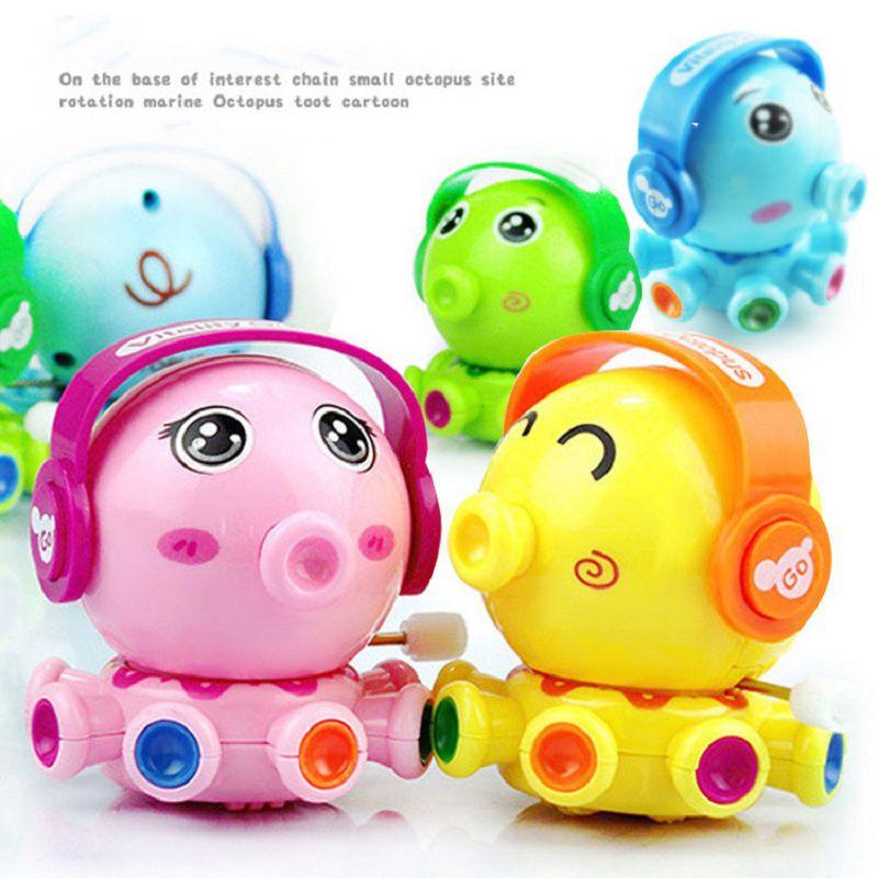 Entzückendes Kleinkind Drehbar Aufziehbares Cartoon Spielzeug Tier Oktopus Mit Zufälligen Farben