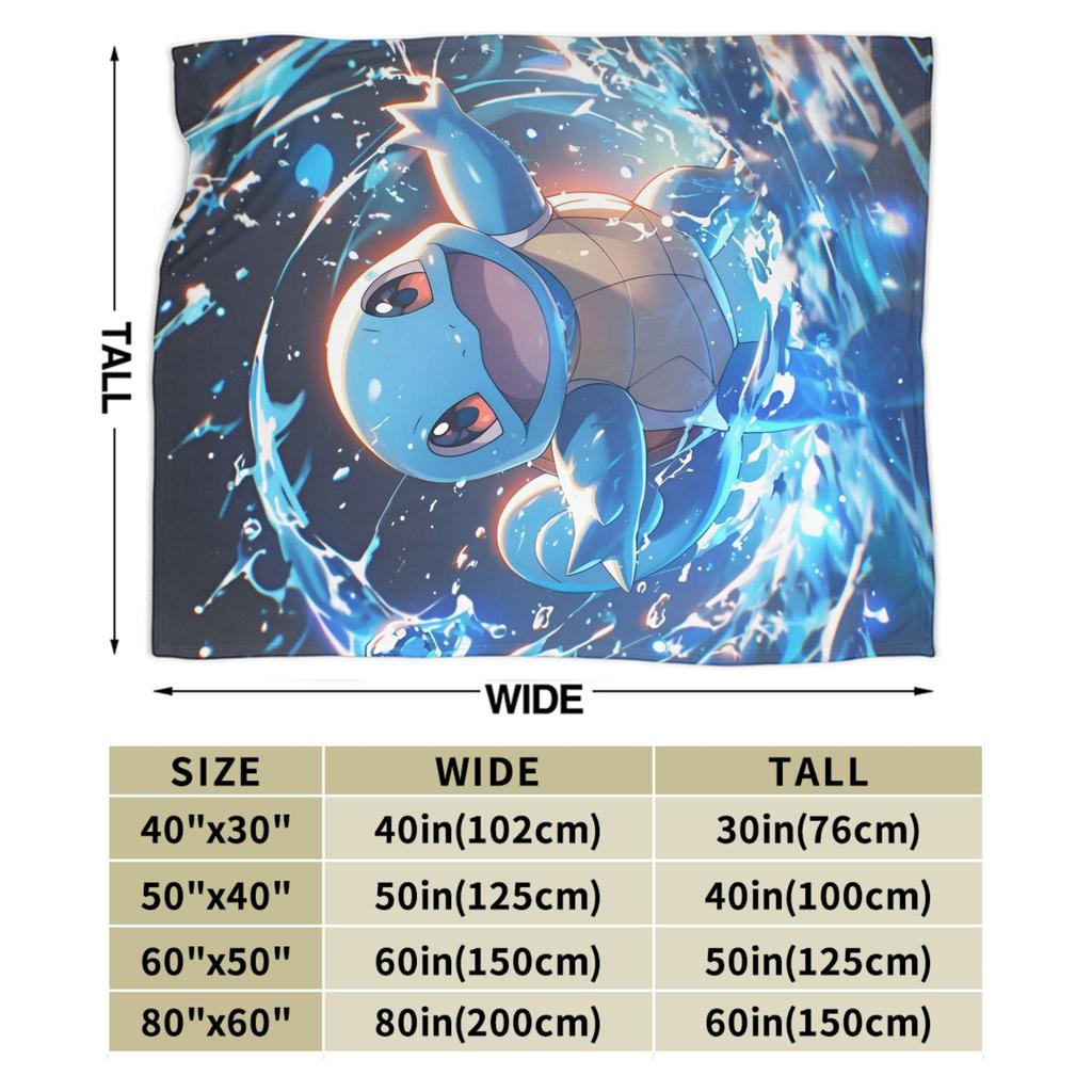 Cute Cartoon Squirtle Blankets Poke-Mon Flannel Awesome Warm Throw Blankets for Home Restaurant Spring Autumn