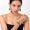 Vintage-Blumen-Quasten-Armband, Ohrringe und Halsketten-Set - böhmischer ethnischer Schmuck