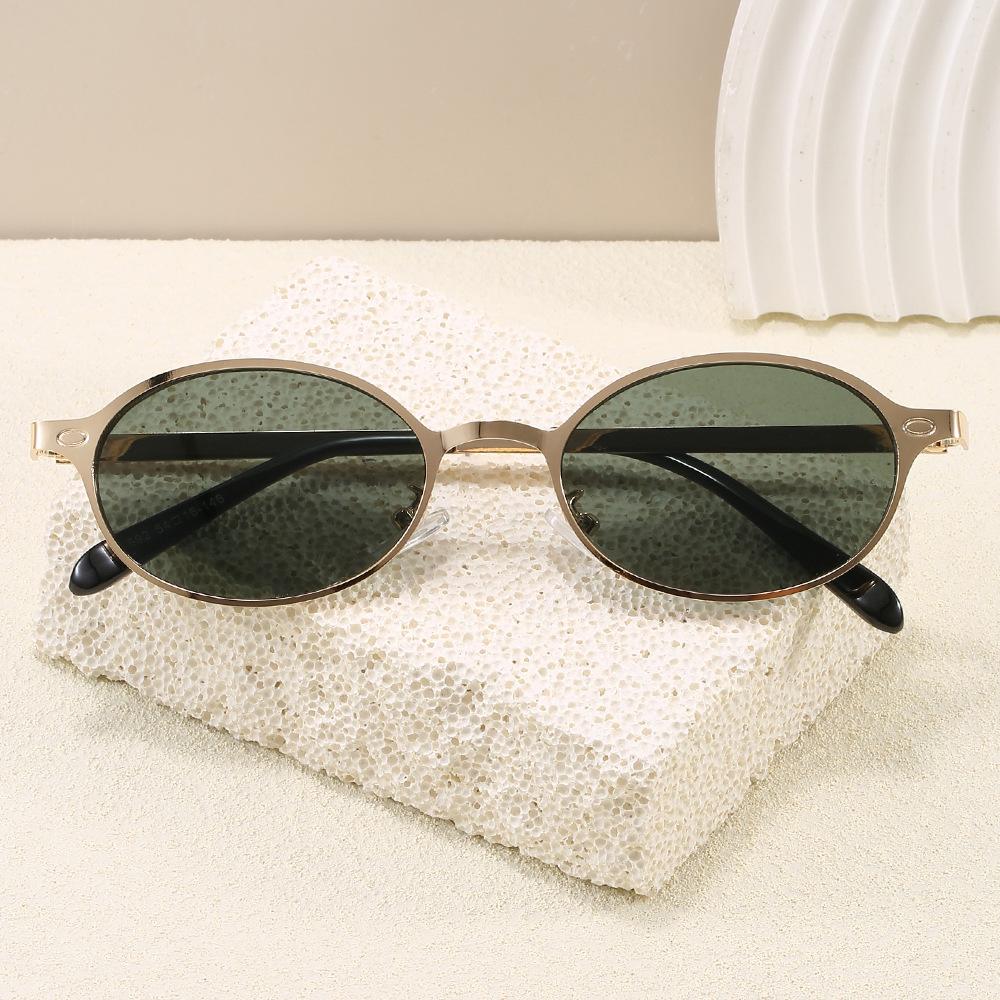 Hong Kong Style Women'S Sunglasses Oval Shape Uv400 Protection Men'S Sun Glasses Holiday Travelling Glasses For Women