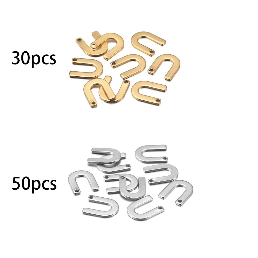 26/50 Stück Edelstahl Gold A-Z Buchstaben Anhänger Alphabet Charms Armband Ohrring für Damen Für DIY Schmuck Anhängerherstellung Zubehör