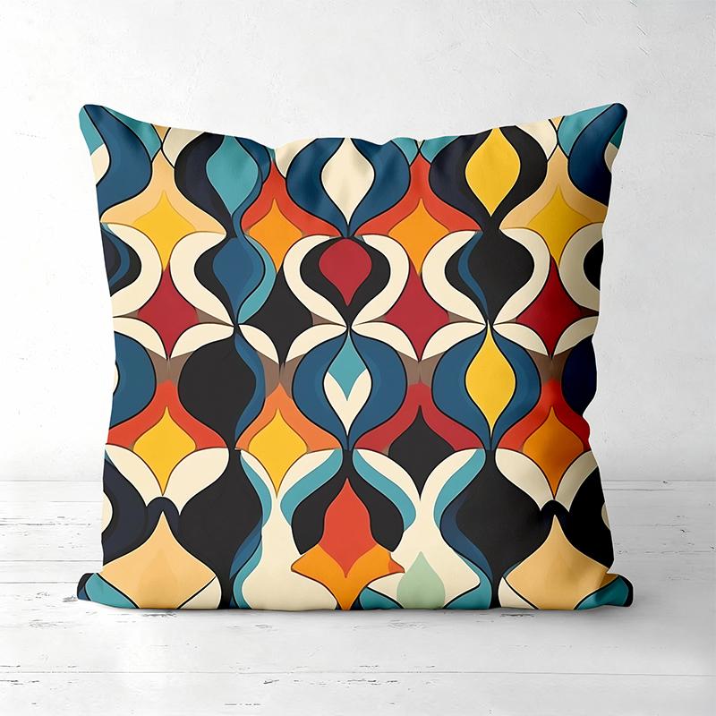 Fodere per Cuscini Decorativi Astratti Colorati in Poliestere, Copricuscini Decorativi per Divano, Cuscini per Testiera