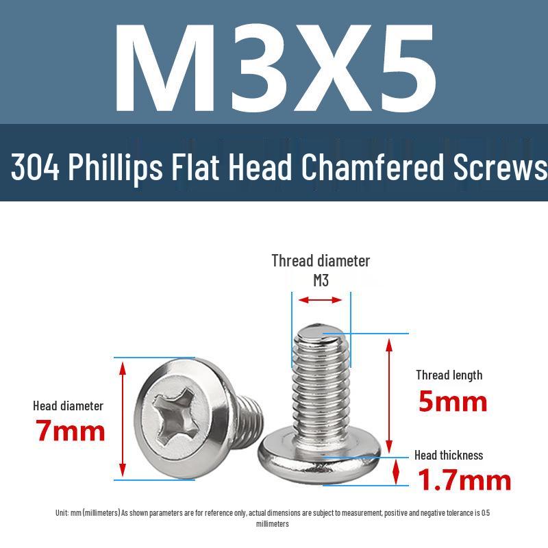 

Yigu M3-M8 304 Stainless Steel Phillips Flat Head Countersunk Machine Screws for Furniture