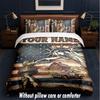 Truck Theme Custom Text Or Name 3Pcs Bedding Set,1 Flat Sheet & 2 Pillowcases Personalized Home Bedding