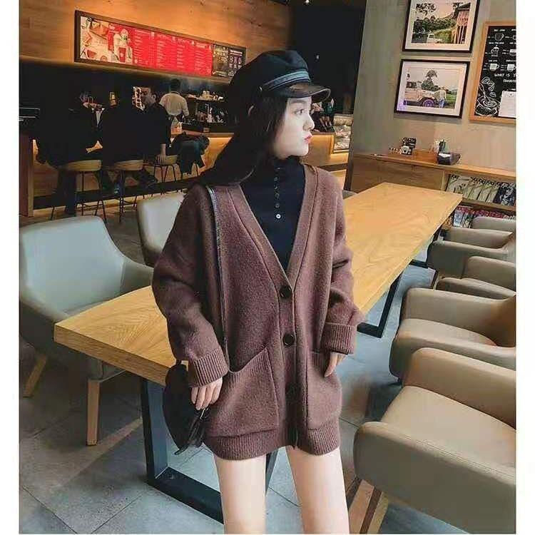 Autunno e inverno addensante nuovo maglione largo camicia giacca donna  esterno maglione cardigan acquista in modo economico — spedizione gratuita,  recensioni reali con foto — Joom