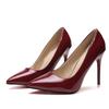 Fashion 2025 HOT Women Shoes Pointed Toe Pumps Patent Leather Dress High Heels Boat Shoes Wedding Shoes Zapatos Mujer Blue White
