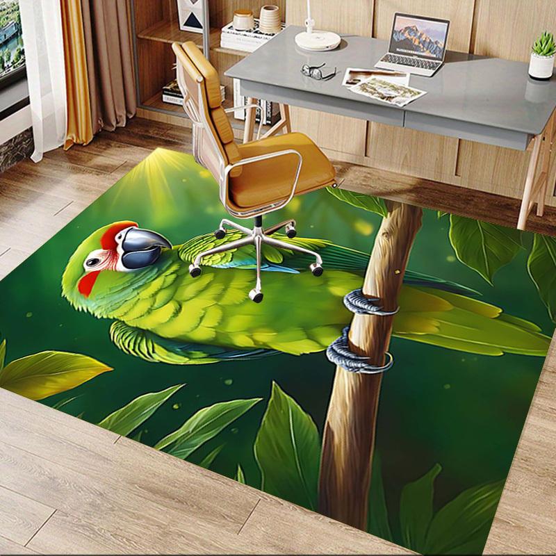 1PC parrot, branch Extra Large Non Slip Floor carpet, Office, family, Studio   Large Area Rug Indoor Rugs, Bold Statement Piece
