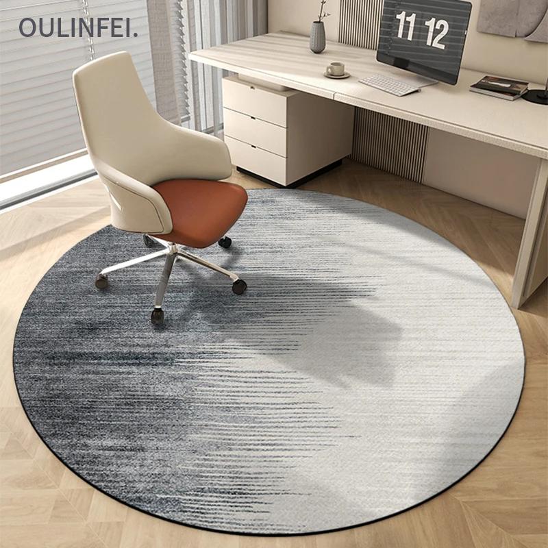 Tappeto Rotondo Geometrico Minimalista, Tappeto per Soggiorno, Protezione Sedia da Ufficio per Studio o Posto di Lavoro, Decorazione per la Casa Facile da Pulire