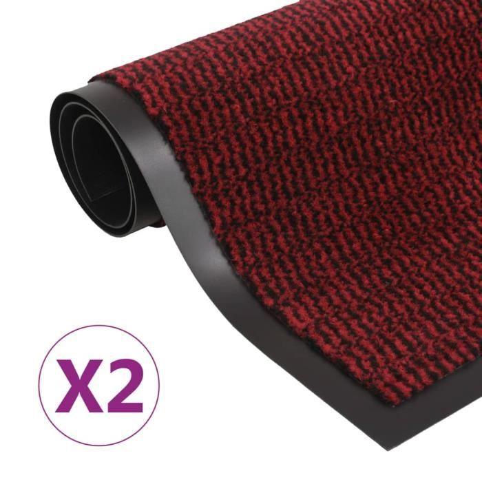 Paillasson - VIDAXL - Rouge - 60 x 90 cm - Antidérapant - Résistant à l'humidité