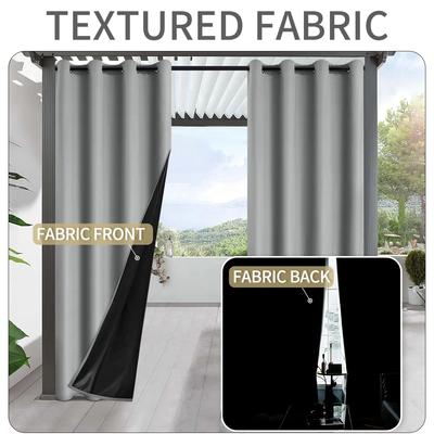 1pc Modern 100% Blackout Waterproof Outdoor Curtains, Curtains for Garden, Patio, Porch, Bedroom, Living Room, Pergola, Cabana