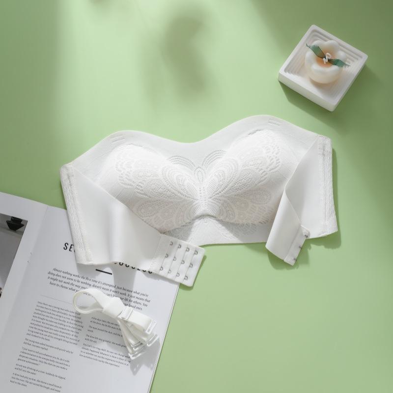 

Большой размер бюстгальтера без бретелек для женщин, антискользящий бюстгальтер со сборками, антипровисающий бюстгальтер без бретелек, летний тонкий бюстгальтер 3XL белый