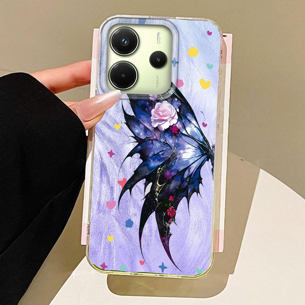 

Green Butterfly Color Women Girls Phone Case for Xiaomi Redmi Note 14 13 12 11 11S 10 9 8 Pro 9C 13C 14C A5 A3 A4 A3X A1 Cover Redmi Note 14 Pro 5G білий