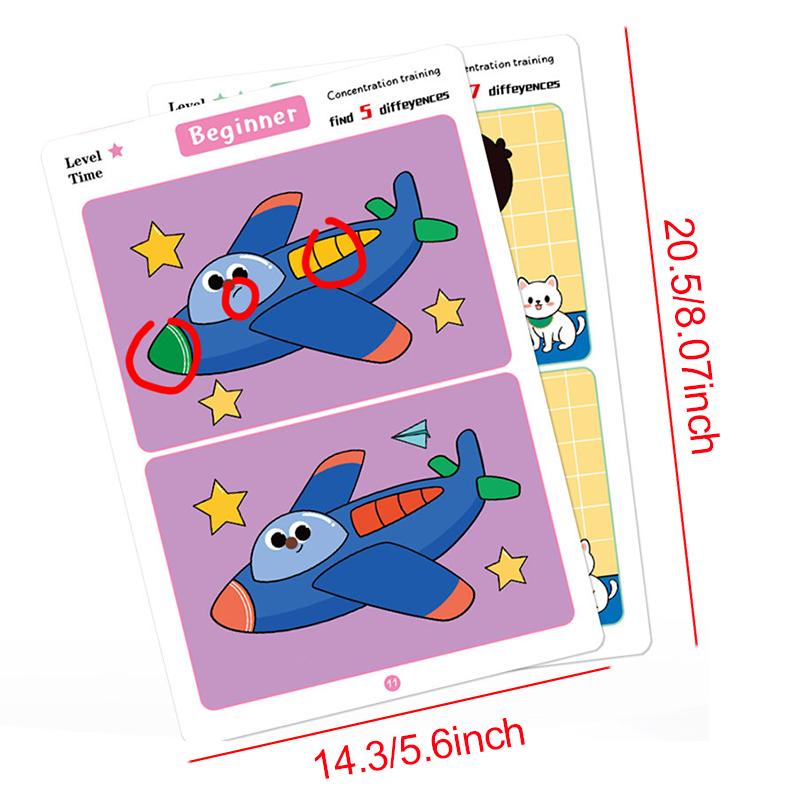 20-22Sheets Error-finding Card Montessori Educational Game Cards Colorful Cute Cartoon Pictures Concentration Training Props ZYF