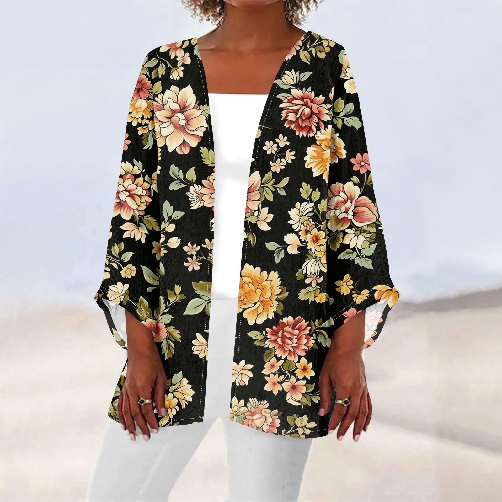 

Жіночий повсякденний модний кардиган Caot з ретро принтом середньої довжини XL жовтий