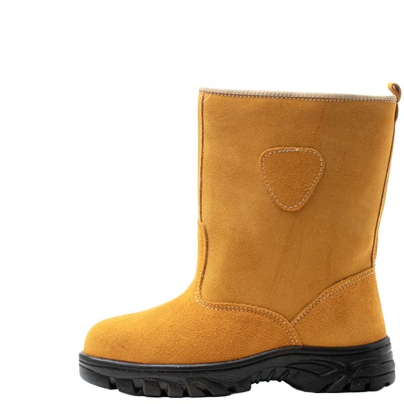 

Зимние бархатные рабочие ботинки Flip Fur High-top Boots Steel Baotou Safety Shoes 36