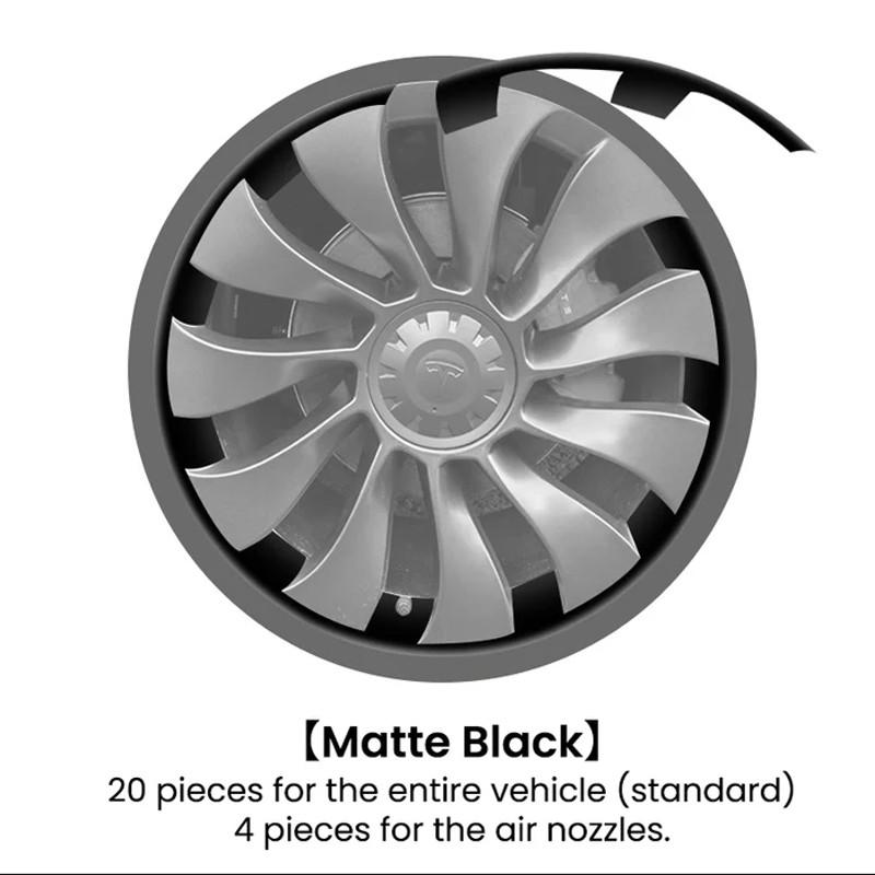 Heenvn Voor Tesla Model Y 2020-2023 21 Inch Uberturbine Naafkap Beschermers Wielkap Velgrand Patch ABS Velg Beschermer Accessoires