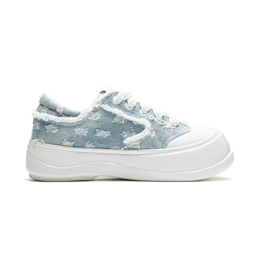 New LiNing Honey Platform Slip Resistant Abrasion Resistant Low Top Casual Shoes Women's Floral Blue AGCU186-6