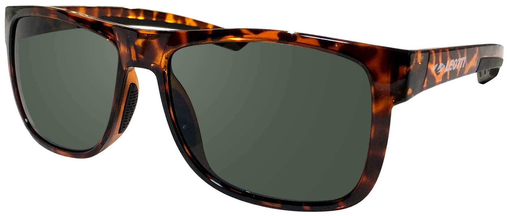 

Солнцезащитные очки Leotti Carl Zeiss Polarized дымчатые с резиновой коричневой полуободковой оправой,