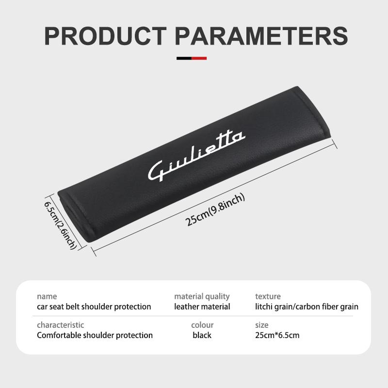  1/2Pcs Leather Car Seat Belt Shoulder Protector Seat Belt Cover For Alfa Romeo 159 Giulietta Giulia 147 Mito 156 159 166 GT qa9
