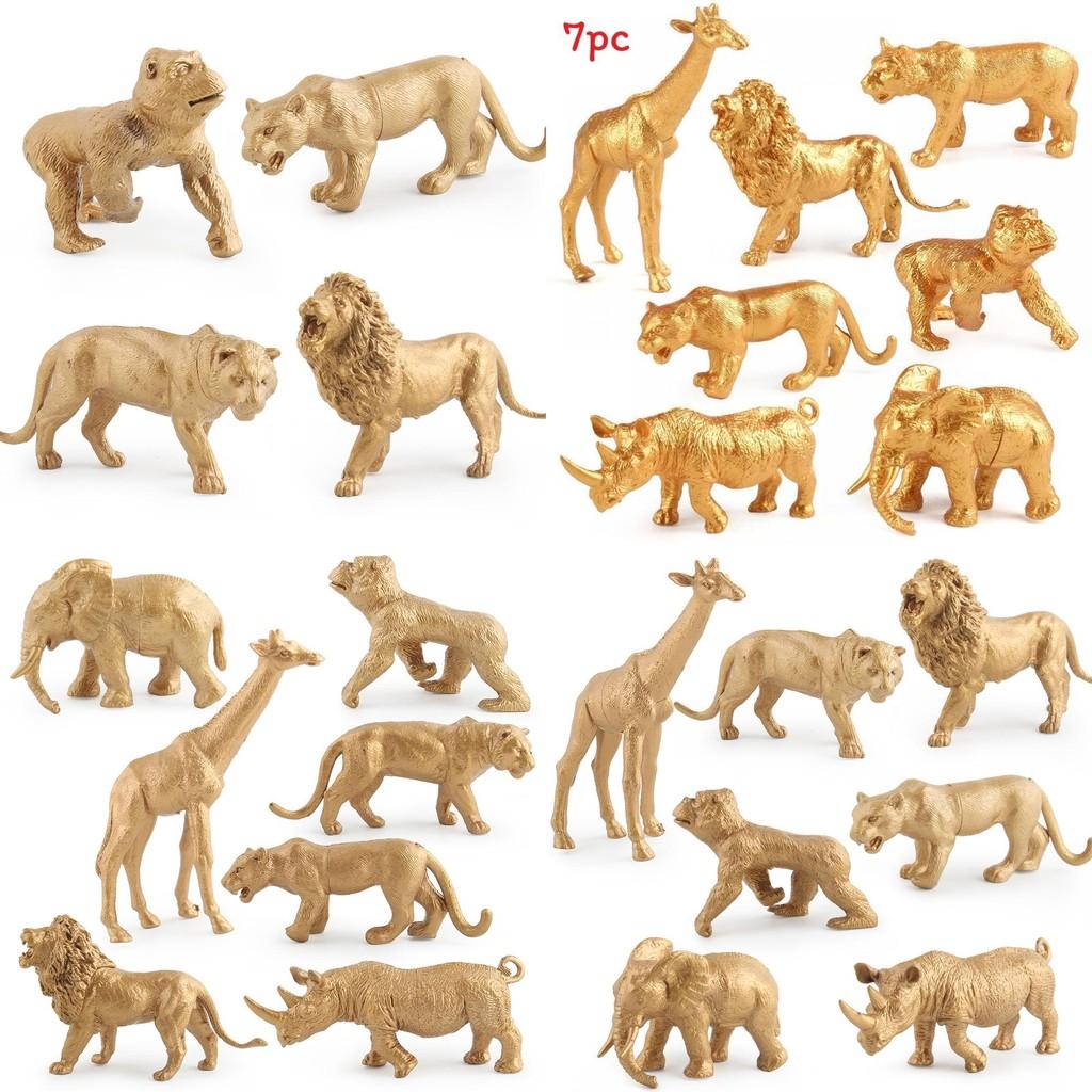 Gold Animal Figurine With Pliable Plastic Wildlife Model For Gift And Collection Display