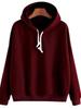 2023 Autumn/Winter European and American Solid Color Plus Velvet Long Sleeve Women's Hoodie
