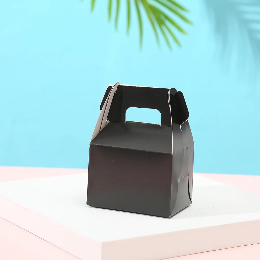 6pcs Festival Party Cake Box Candy Box Handheld Gold Card Box Creative Wedding Candy Box Horn Paper Box Candy Cake Packaging