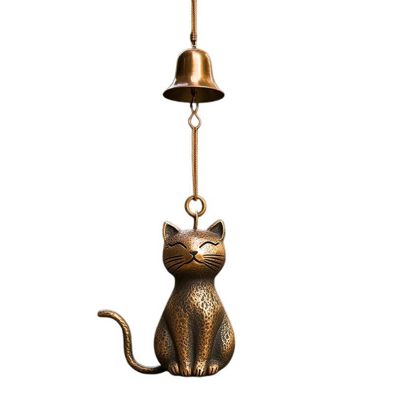 Cat Wind Chime Unique Cat Garden Decor Outdoor Cat Statue Themed Gifts Wind Chimes For Cat Lovers Hanging Memorial Ornaments