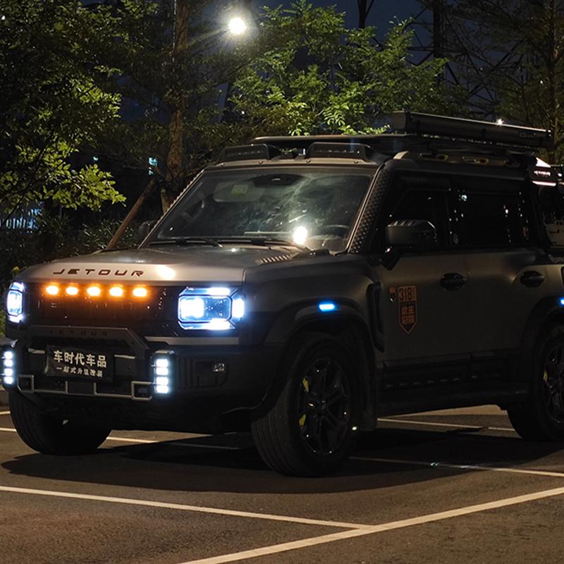 For Jetour T2 i-DM Ich - X K3 Car Emblem Blackout Sticker Grille Light Letter Badge Black Warrior Matte Black Emblem Accessories