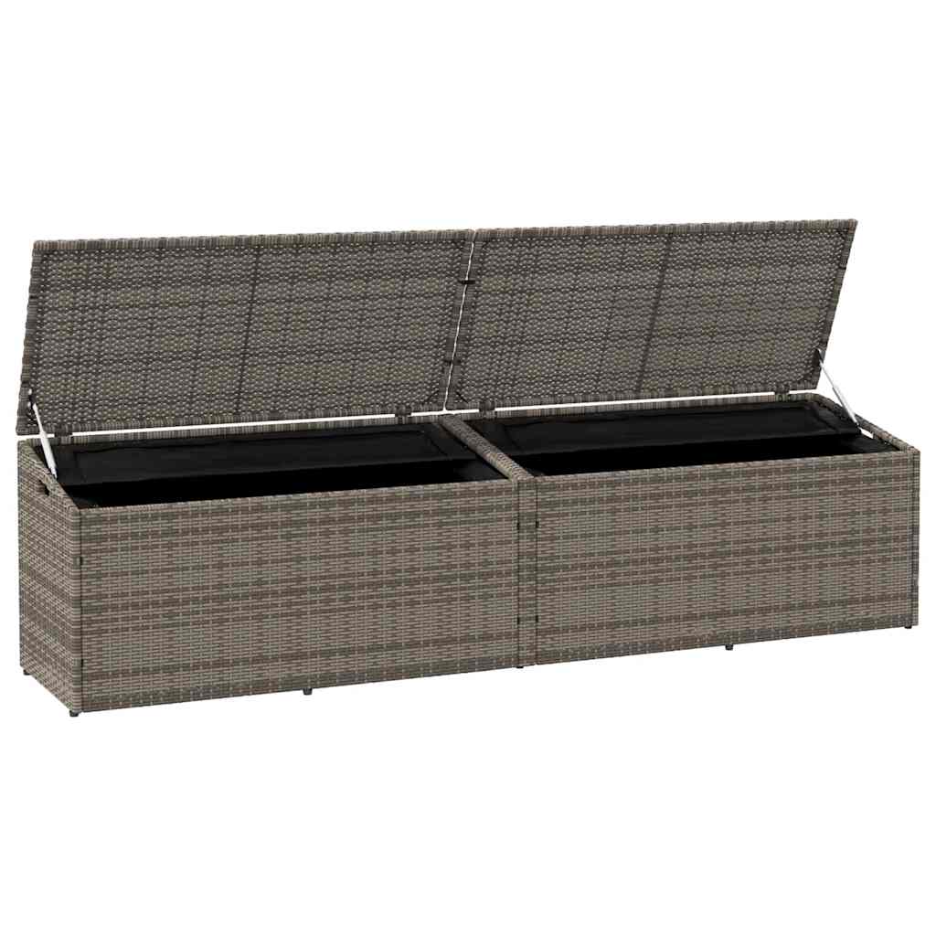 Garden Storage Box Gray 220 x 50 x 58 cm Poly Rattan