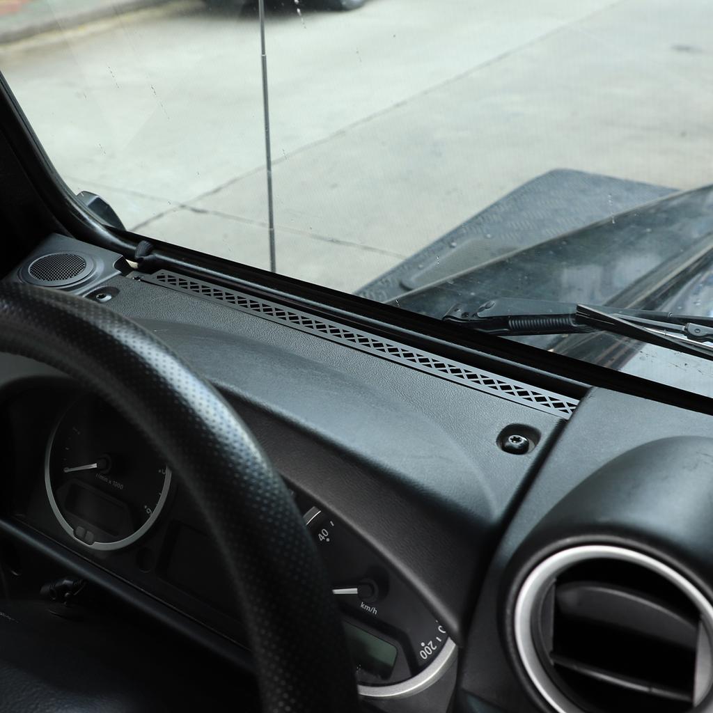 Für Land Rover Defender 90 110 130 2004–19, Aluminiumlegierung, Schwarz, Armaturenbrett-Luftauslass, Rahmenabdeckung, Aufkleber, Auto