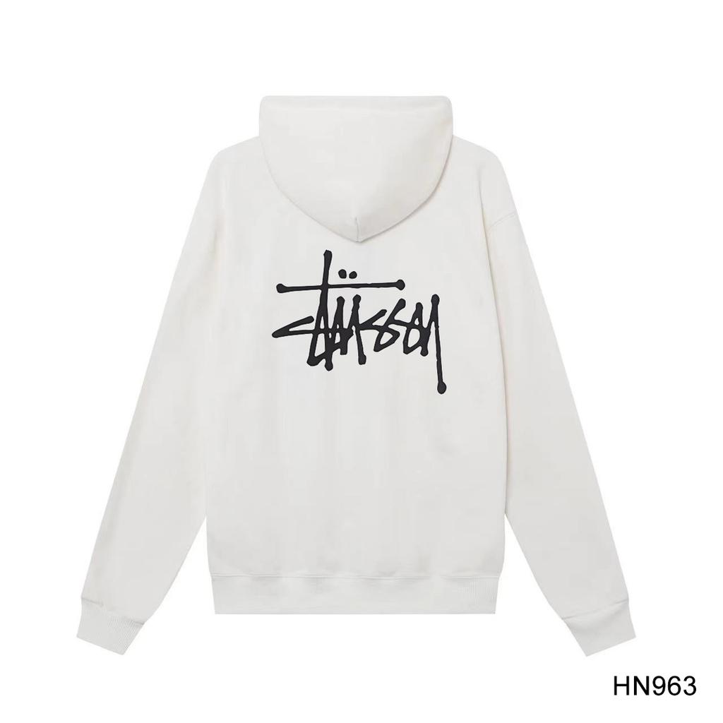 Stussy 2025 New Spring and Autumn Loose Plus-size Thin Style Classic Letter Print Cotton Hooded Couple Hoodie