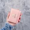Women's Short Tri-fold Daisy Wallet - Handmade Coin Purse with Multi-Card Slots and Fresh Belt Design