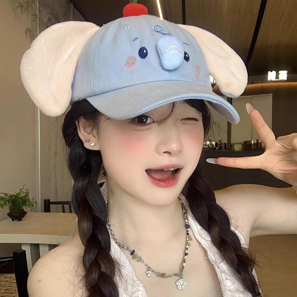 Cute Elephant Peaked Cap Y2k Sun Hat Fashion Baseball Cap  Women