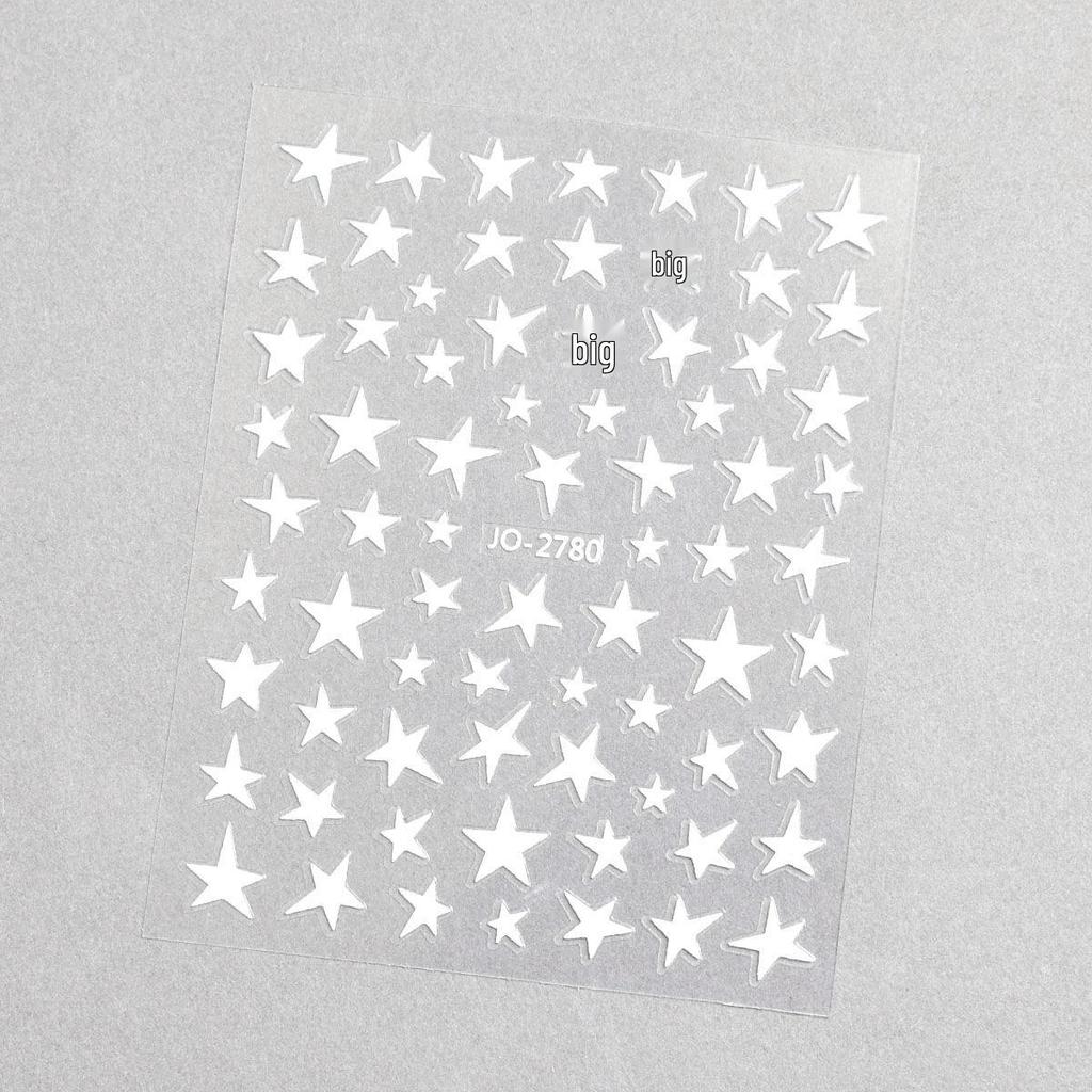 Sweet Cool 3D Five-Pointed Star Nail Art Stickers - Trendy INS & Celebrity Style