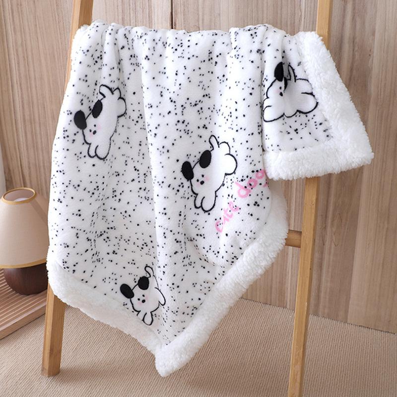 Double-Sided Fleece Pet Blanket Warm Thick Pet Mat For Dogs And Cats Cozy Sleeping Pad Reversible Pet Cover Soft Kennel Cushion