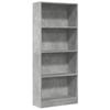 Vidaxl Shelf, Concrete Gray, 60X24X143 Cm, Wood-Based Material