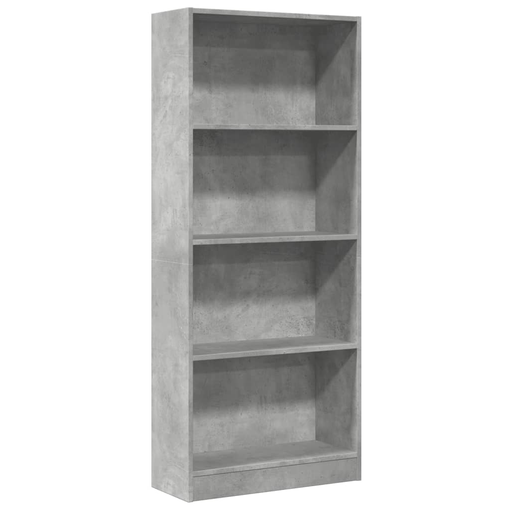 Vidaxl Shelf, Concrete Gray, 60X24X143 Cm, Wood-Based Material