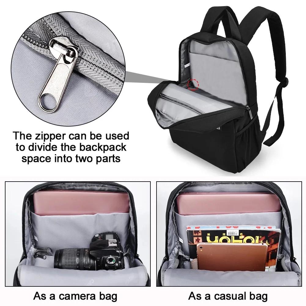 Double Layer Large Capacity Camera Backpack Waterproof For Canon Nikon Sony Camera Lens Laptop Outdoor Travel Photography Bag