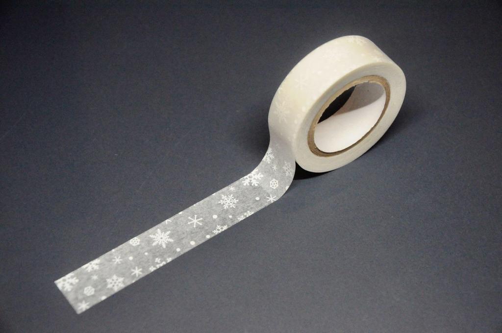 White masking tape in five Rain and Snow 15mm x Kamoi Kakoshi Mino Traditional Japan White masking Watermarked washi Masking Washi adhesive Rain and