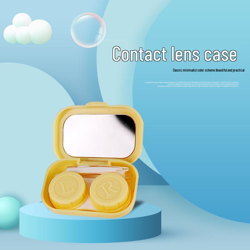 

M025 Минималистичный кейс для контактных линз в стиле INS - Компактный и портативный бокс для ухода 6.5 x 4.5 x 2.1 cm розовый