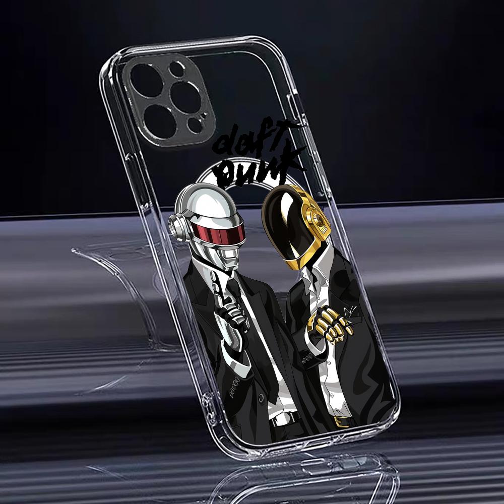 Band D-Daft Punk Phone Case For iPhone 17 16 15 14 13 12 Pro Max Plus With Magnetic Crystal Clear Case Wireless Charge