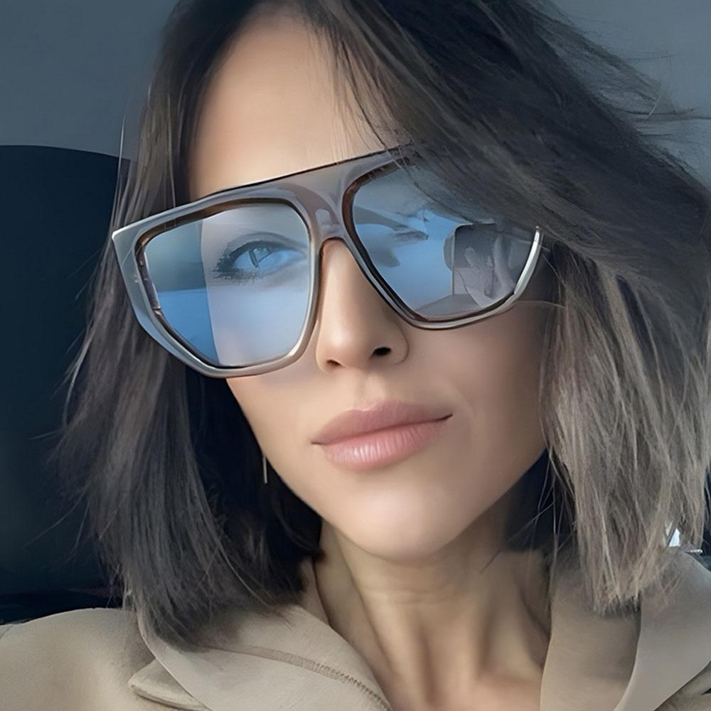 New Retro Oversized Punk Sunglasses Men Women Luxury Brand Designer Gradient Sunshade Glasses Popular UV400 lentes de sol mujer