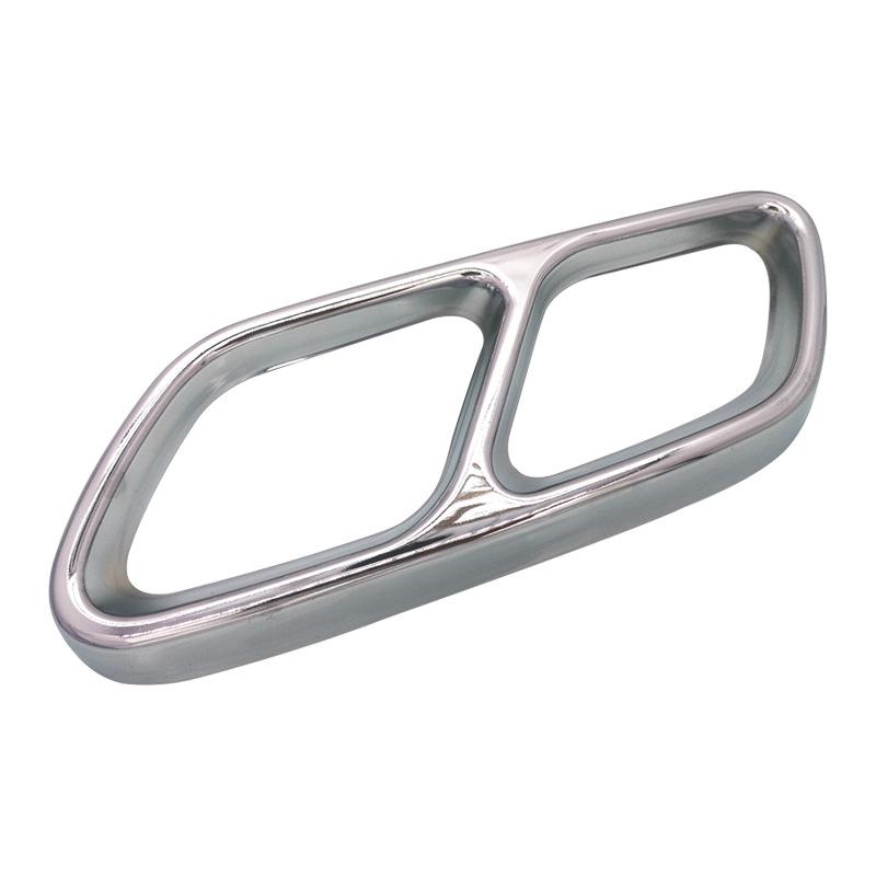 Mercedes-Benz W206 C-Class Exhaust Frame: Stainless Steel Silver, Four-Outlet Tail Pipe Set (2022 Model)