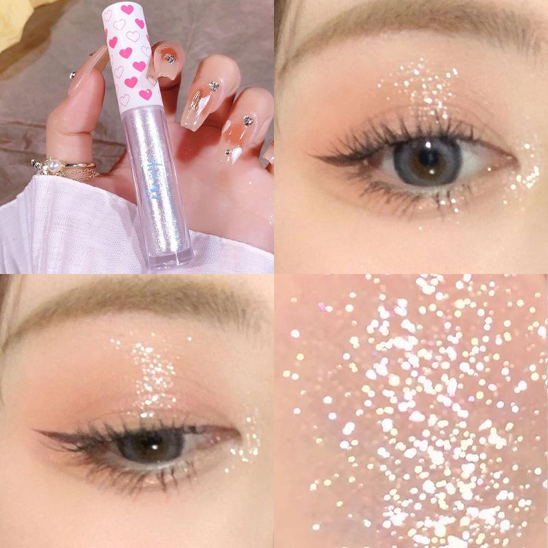 

HISYI Waterproof Pearlescent Liquid Eyeshadow: Glittering Silkworm Monochrome High-Gloss Makeup for Women 3g