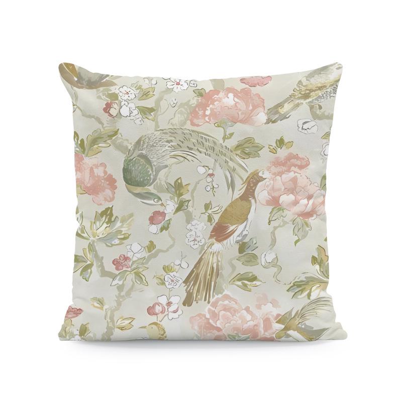 18x18 Watercolor Floral & Butterfly Pillow Cover for Spring/Summer Farmhouse Decor