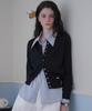 Deheve Signiture Pearl Button Cardigan [Black]