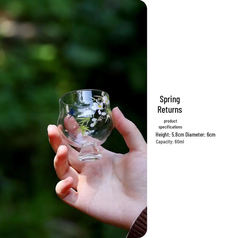 Ailan Huijia WQ Spring Return Glass Tea & Gongdao Cup You Man Pin Cup - Transparent